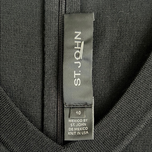St. John Classic Black Wool Knit Caviar Dress in size 10 - Picture 3 of 6